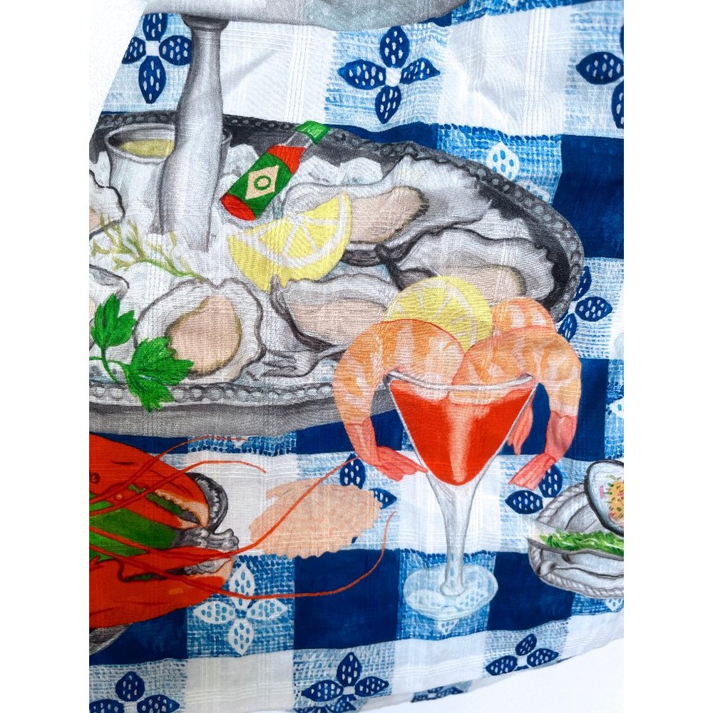 Rachel Antonoff Gwen Seafood Tower Print Mini Dress Blue Check Gingham Floral 6 - Picture 8 of 14